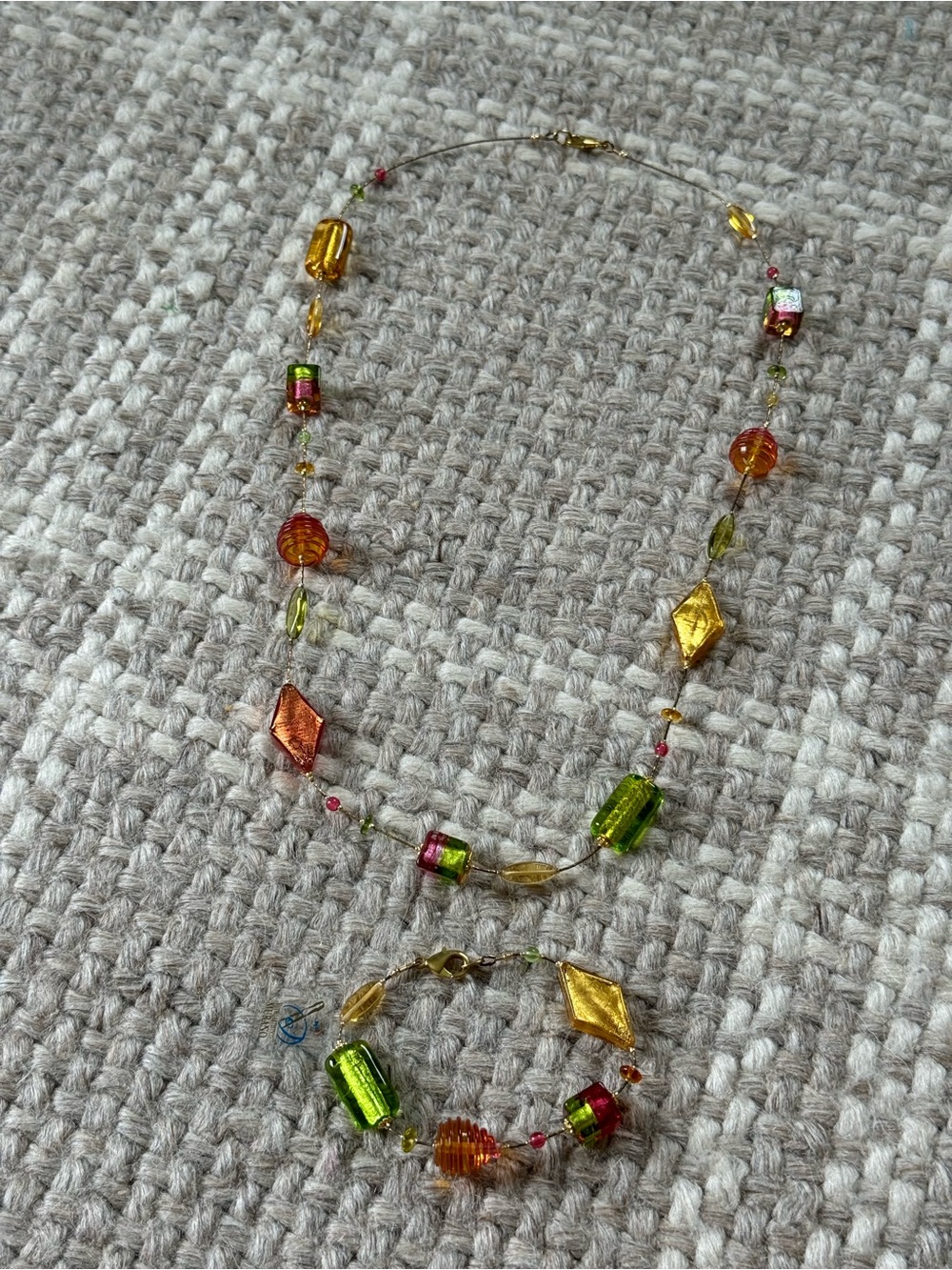 Milano Glass bead necklace and bracelet set